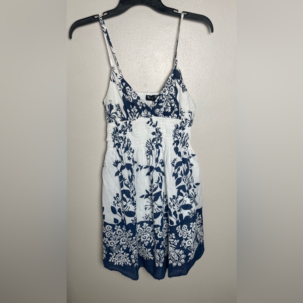 Floral Blue and White Spaghetti Strap Sundress